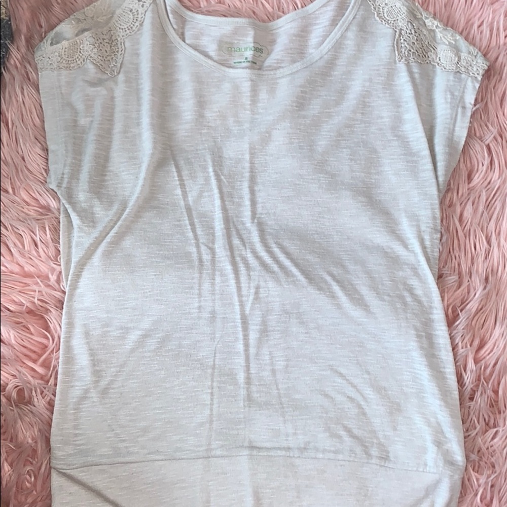 Tan Top with lace sleeves